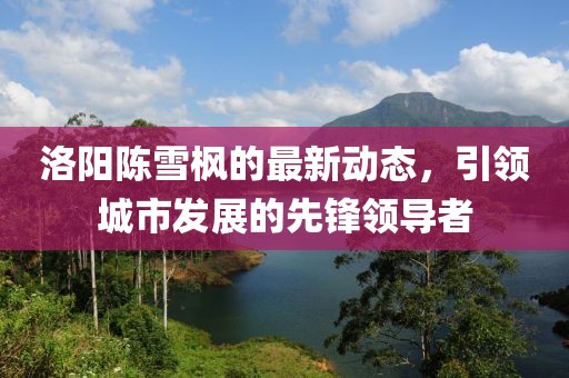 洛阳陈雪枫的最新动态，引领城市发展的先锋领导者