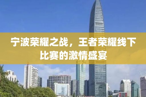 宁波荣耀之战，王者荣耀线下比赛的激情盛宴