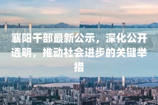 襄阳干部最新公示，深化公开透明，推动社会进步的关键举措