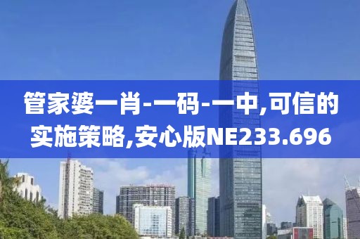 管家婆一肖-一码-一中,可信的实施策略,安心版NE233.696