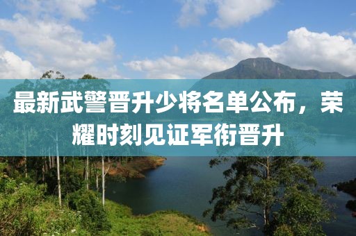 最新武警晋升少将名单公布，荣耀时刻见证军衔晋升