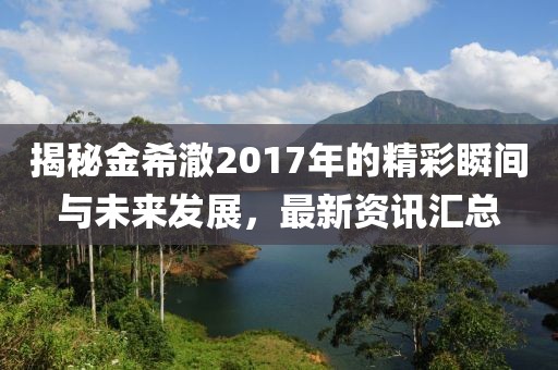 揭秘金希澈2017年的精彩瞬间与未来发展，最新资讯汇总
