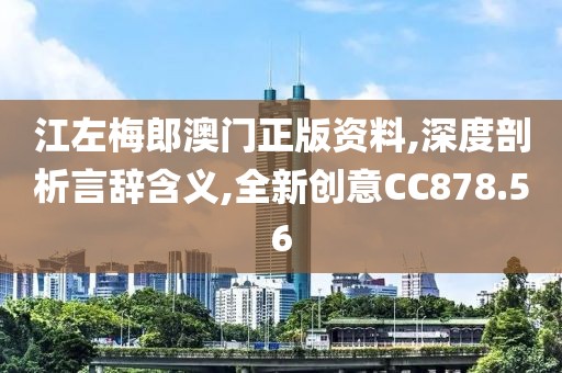 江左梅郎澳门正版资料,深度剖析言辞含义,全新创意CC878.56
