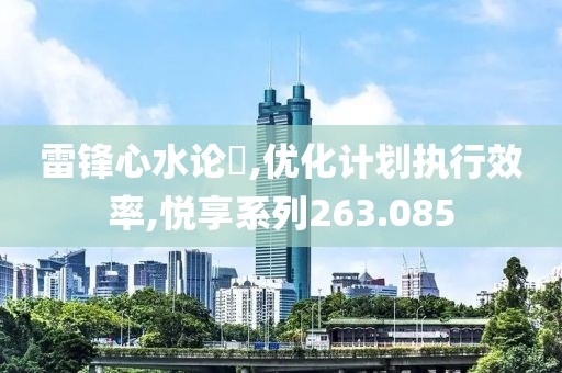 雷锋心水论枟,优化计划执行效率,悦享系列263.085