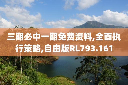 三期必中一期免费资料,全面执行策略,自由版RL793.161