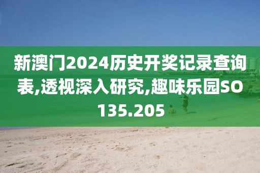 新澳门2024历史开奖记录查询表,透视深入研究,趣味乐园SO135.205