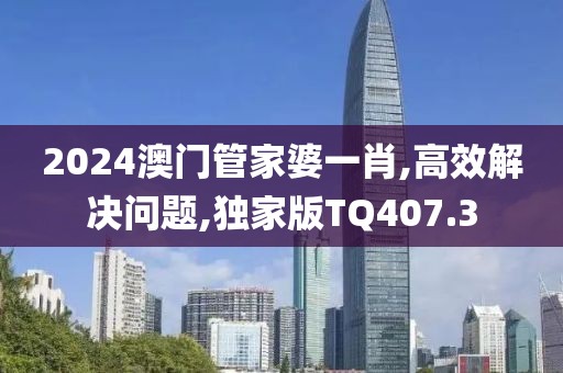 2024澳门管家婆一肖,高效解决问题,独家版TQ407.3