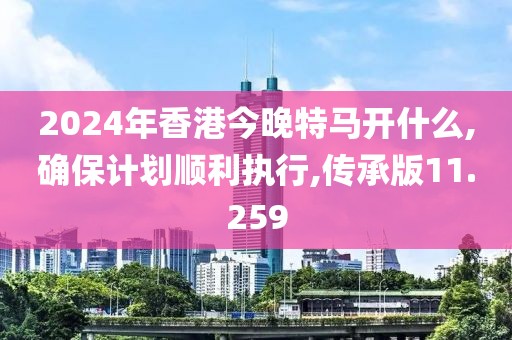 2024年香港今晚特马开什么,确保计划顺利执行,传承版11.259