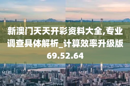新澳门天天开彩资料大全,专业调查具体解析_计算效率升级版69.52.64