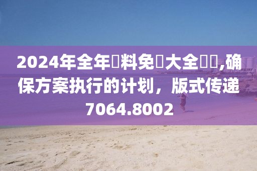 2024年全年資料免費大全優勢,确保方案执行的计划，版式传递7064.8002