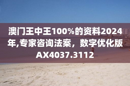 澳门王中王100%的资料2024年,专家咨询法案，数字优化版AX4037.3112