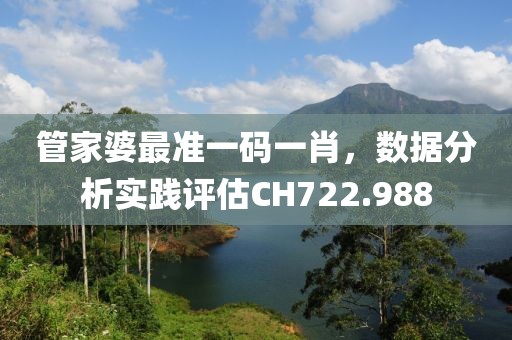 管家婆最准一码一肖，数据分析实践评估CH722.988
