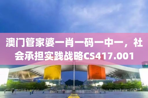 澳门管家婆一肖一码一中一，社会承担实践战略CS417.001