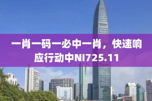 一肖一码一必中一肖，快速响应行动中NI725.11