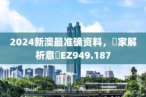 2024新澳最准确资料，專家解析意見EZ949.187