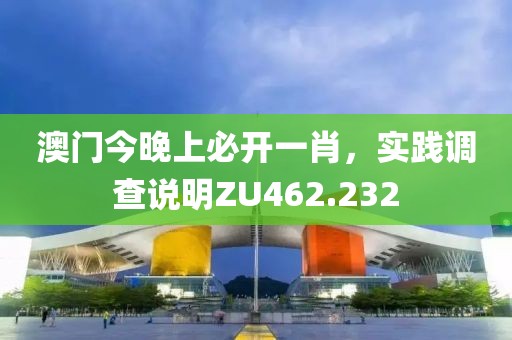 澳门今晚上必开一肖，实践调查说明ZU462.232