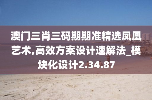 澳门三肖三码期期准精选凤凰艺术,高效方案设计速解法_模块化设计2.34.87