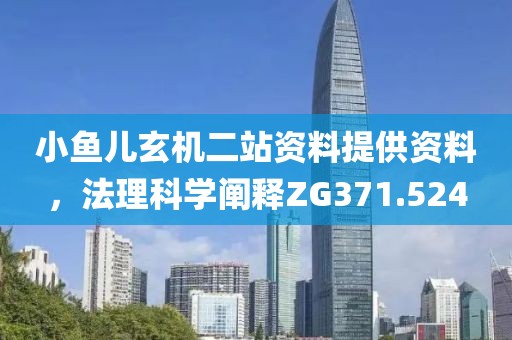 小鱼儿玄机二站资料提供资料，法理科学阐释ZG371.524