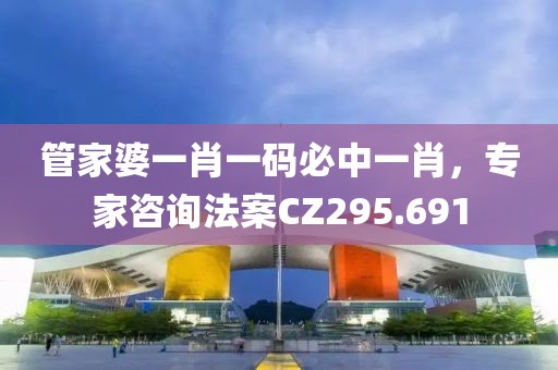 管家婆一肖一码必中一肖，专家咨询法案CZ295.691