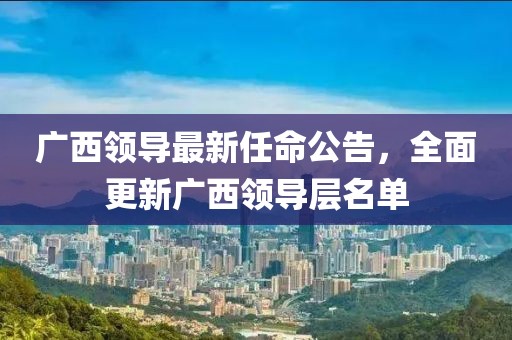 广西领导最新任命公告，全面更新广西领导层名单
