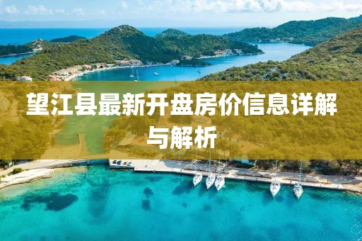 望江县最新开盘房价信息详解与解析