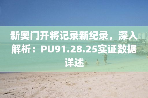 新奥门开将记录新纪录，深入解析：PU91.28.25实证数据详述