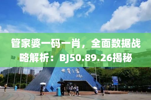 管家婆一码一肖，全面数据战略解析：BJ50.89.26揭秘