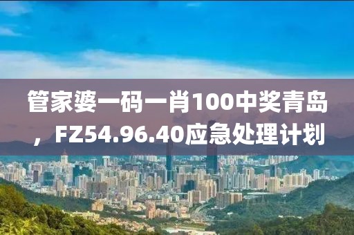 管家婆一码一肖100中奖青岛，FZ54.96.40应急处理计划