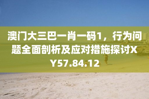 澳门大三巴一肖一码1，行为问题全面剖析及应对措施探讨XY57.84.12