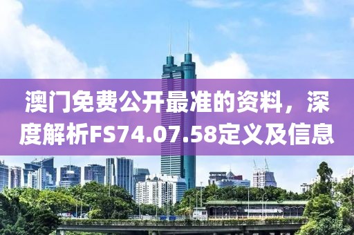 澳门免费公开最准的资料，深度解析FS74.07.58定义及信息