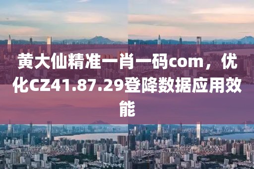 黄大仙精准一肖一码com，优化CZ41.87.29登降数据应用效能