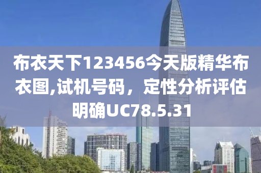 布衣天下123456今天版精华布衣图,试机号码，定性分析评估明确UC78.5.31