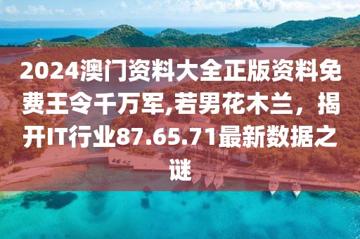 2024澳门资料大全正版资料免费王令千万军,若男花木兰，揭开IT行业87.65.71最新数据之谜