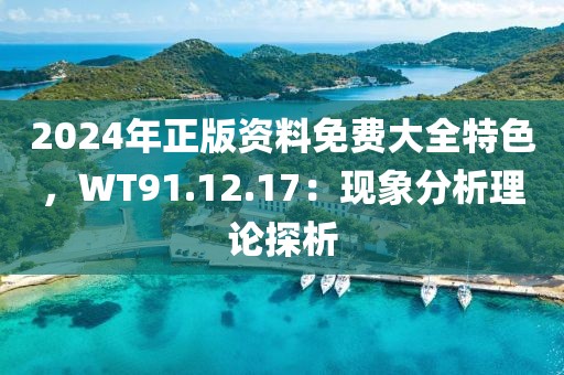 2024年正版资料免费大全特色，WT91.12.17：现象分析理论探析