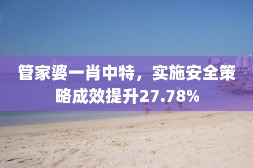 管家婆一肖中特，实施安全策略成效提升27.78%