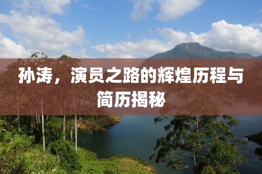 孙涛，演员之路的辉煌历程与简历揭秘