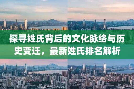 探寻姓氏背后的文化脉络与历史变迁，最新姓氏排名解析