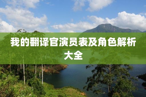 我的翻译官演员表及角色解析大全