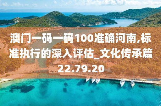 澳门一码一码100准确河南,标准执行的深入评估_文化传承篇22.79.20