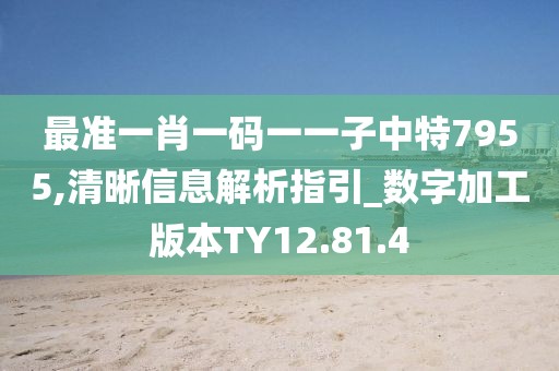 最准一肖一码一一子中特7955,清晰信息解析指引_数字加工版本TY12.81.4