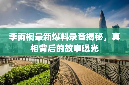 李雨桐最新爆料录音揭秘，真相背后的故事曝光